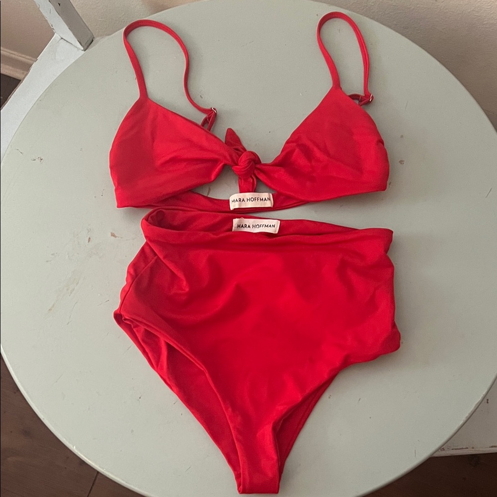 Mara Hoffman red bikini